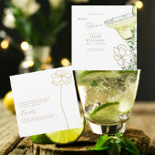 Moderne Gouden Bloemige Margarita Bruidsdouche Kaart