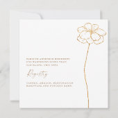 Moderne Gouden Bloemige Margarita Bruidsdouche Kaart (Achterkant)