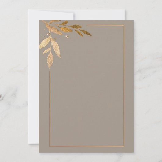Moderne gouden bloemmotieven en lijst kaart (Voorkant)