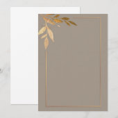 Moderne gouden bloemmotieven en lijst kaart (Voorkant / Achterkant)