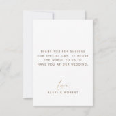 Moderne Gouden Blush Glitter Foto Bruiloft Bedankkaart (Achterkant)