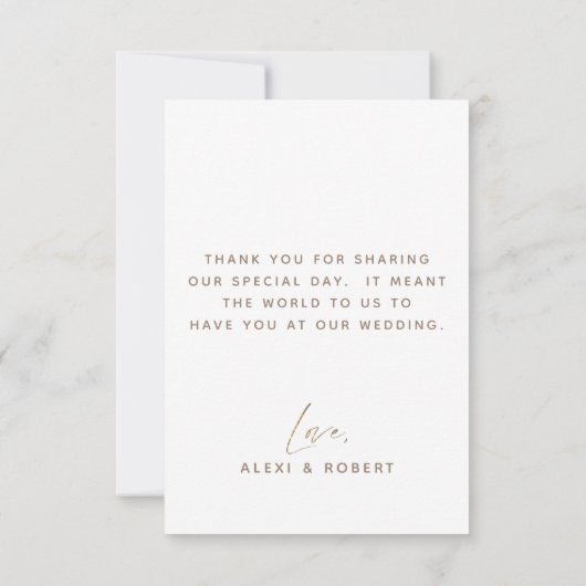 Moderne Gouden Blush Glitter Foto Bruiloft Bedankkaart (Achterkant)