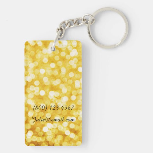 Moderne gouden Bokeh acryl Sleutelhanger (achterkant)