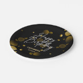 Moderne Gouden Bokeh Gradient Zwart Gelukkige Verj Papieren Bordje (Gekanteld)