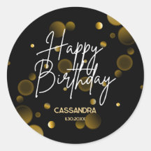 Moderne Gouden Bokeh Gradient Zwart Gelukkige Verj