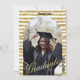 Moderne Gouden Boog Aangepaste Details Graduation  Kaart