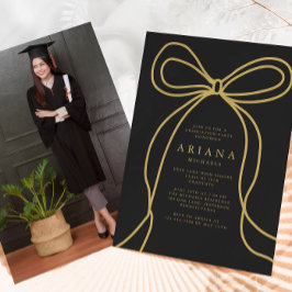 Moderne gouden boog foto afstuderen partij uitnodi aankondiging