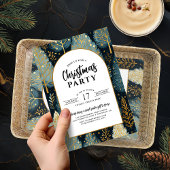 Moderne Gouden Boog Vakantie Bos Kerstfeest Kaart