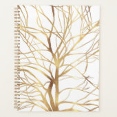 Moderne Gouden Boom Silhouet Minimaal Wit Design Planner (Voorkant)
