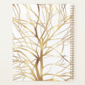 Moderne Gouden Boom Silhouet Minimaal Wit Design Planner (Achterkant)