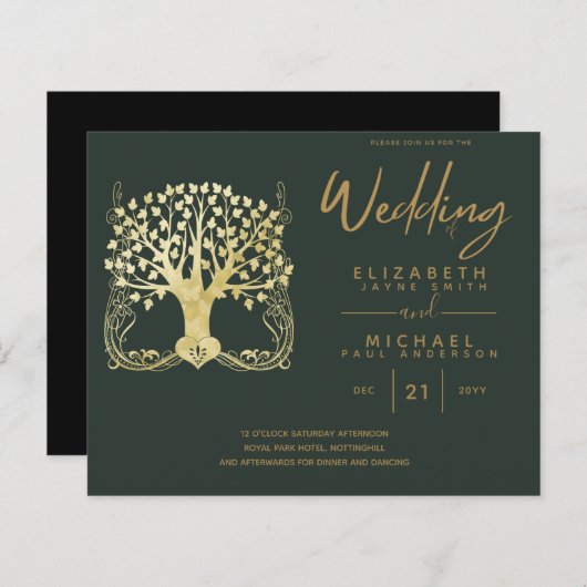 Moderne gouden boom van het begrotingshuwelijk (Voorkant / Achterkant)