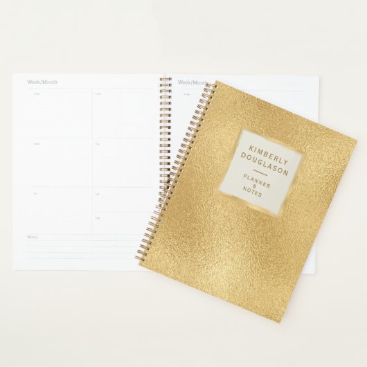 Moderne Gouden Borstel Omlijst Planner (Display)
