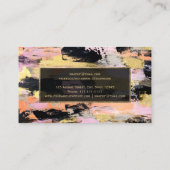 Moderne gouden borstels acrylroze make-up visitekaartje (Achterkant)