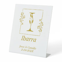 Moderne gouden botanische letter I  Trouwen