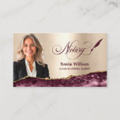 Moderne Gouden Bourgogne Notaris Loan Signing Agen Visitekaartje (Voorkant)