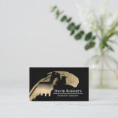Moderne Gouden Bouw Graafmachine Plant Operator Visitekaartje (Staand voorkant)