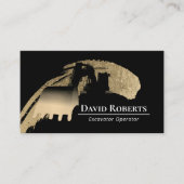 Moderne Gouden Bouw Graafmachine Plant Operator Visitekaartje (Voorkant)