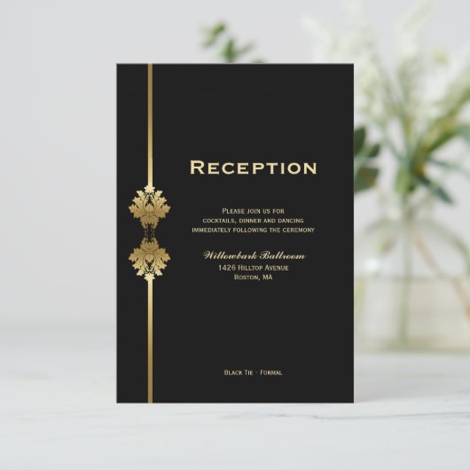 Moderne gouden bruidbruinbruidjes informatiekaartje (Staand voorkant)