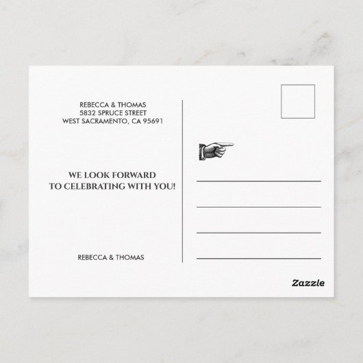 Moderne gouden bruidsolie bespaart de datum briefkaart (Achterkant)