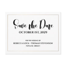 Moderne gouden bruidsolie bespaart de datum