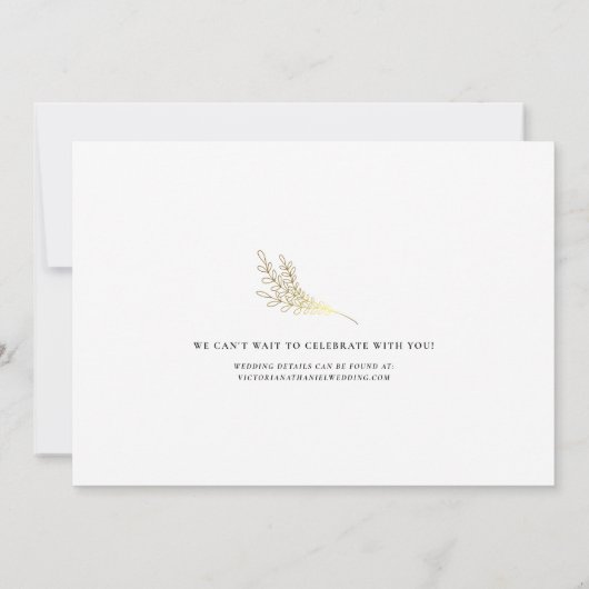 Moderne gouden bruiloft foto slaat de datum op save the date (Achterkant)