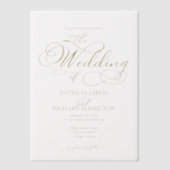 Moderne gouden bruiloft met elegant elegant vellum uitnodigingen (Voorkant)