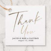 Moderne gouden bruiloft met elegant script Dank je Bedankjes Labels (Voorkant)