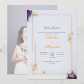 Moderne gouden bruiloft receptie uitnodiging (Voorkant / Achterkant)