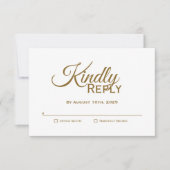 Moderne gouden bruiloft RSVP (Voorkant)