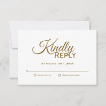 Moderne gouden bruiloft RSVP