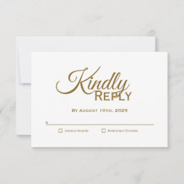 Moderne gouden bruiloft RSVP Kaartje