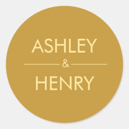 Moderne gouden bruiloft Sticker, envelop afdichtin Ronde Sticker