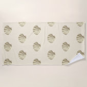 Moderne  Gouden Bruine Schelpen op Crème Strandlaken (Voorkant)