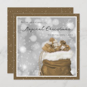 Moderne gouden Cadeaus, magisch kerstfeest Feestdagenkaart (Voorkant / Achterkant)