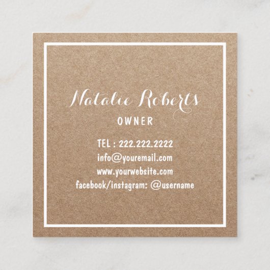 Moderne Gouden Cake Home Bakkerij Gebak Chef Kraft Vierkante Visitekaartje (Achterkant)