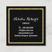 Moderne Gouden Cake Home Bakkerij Gebak Chef Vierkante Visitekaartje (Achterkant)
