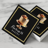 Moderne Gouden Cake Home Bakkerij Gebak Chef Vierkante Visitekaartje