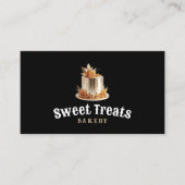 Moderne Gouden Cake Sweet Treats Bakkerij & gebak Visitekaartje (Voorkant)