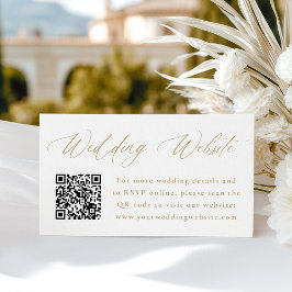 Moderne Gouden Calligrafie Huwelijkswebsite QR Cod Informatiekaartje