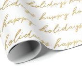 Moderne Gouden Calligrafie Kerst Cadeaupapier (Rol Hoek)