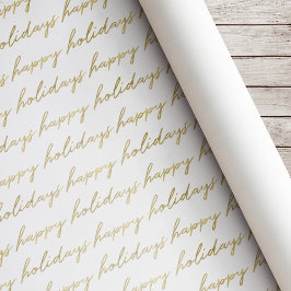 Moderne Gouden Calligrafie Kerst Cadeaupapier