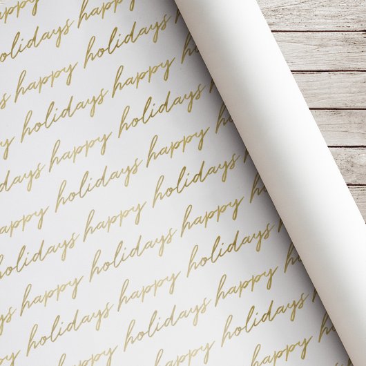 Moderne Gouden Calligrafie Kerst Cadeaupapier