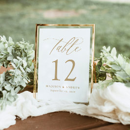Moderne Gouden Calligrafie Tafelnummer Bruiloft