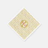 Moderne Gouden Chevron Stripes Sweet 16 Verjaardag Servetten (Hoek)