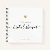 Moderne Gouden Chic Script Bruiloft Feest Gast Notitieboek (Voorkant)
