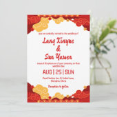 Moderne gouden Chinese huwelijksuitnodiging Kaart (Staand voorkant)