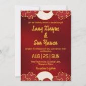 Moderne gouden Chinese huwelijksuitnodiging Kaart (Voorkant)