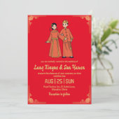 Moderne gouden Chinese huwelijksuitnodiging Kaart (Staand voorkant)