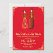 Moderne gouden Chinese huwelijksuitnodiging Kaart (Voorkant)