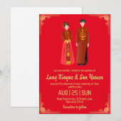 Moderne gouden Chinese huwelijksuitnodiging Kaart (Voorkant / Achterkant)